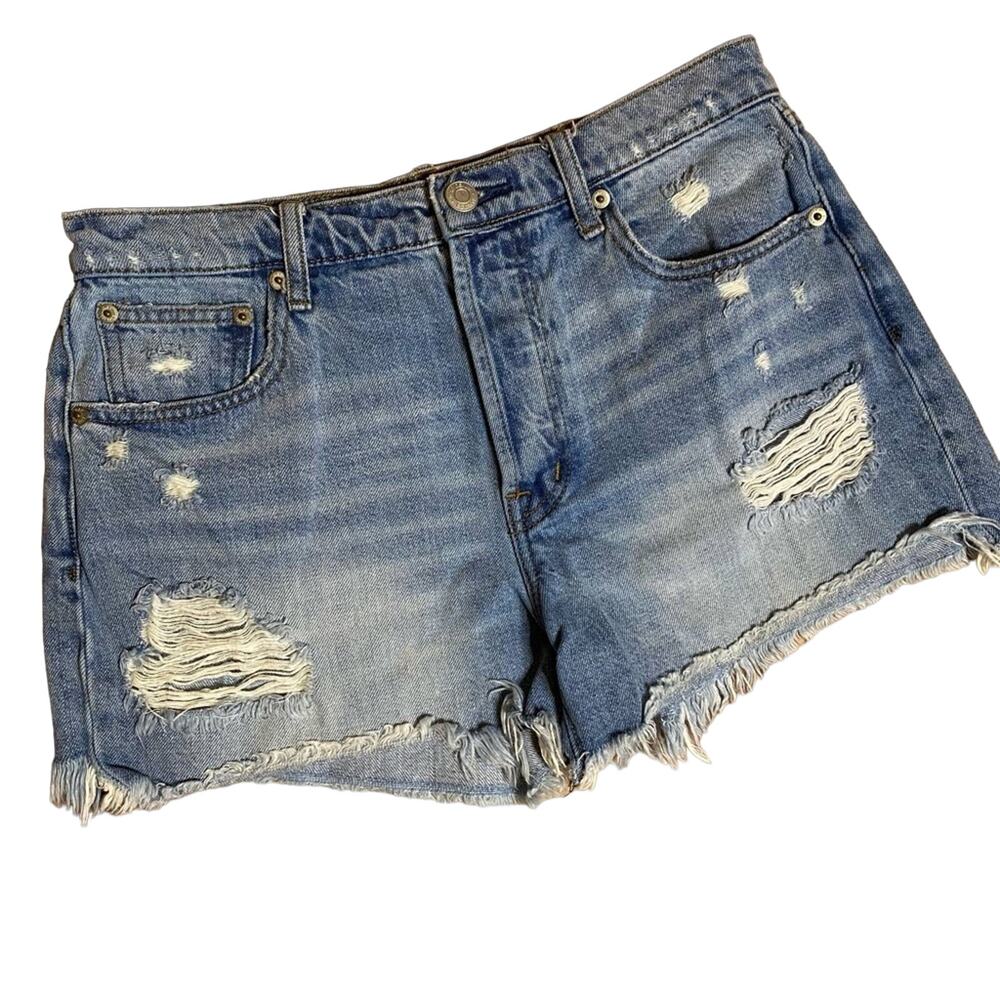 GAP Denim Shorts Women's Size 27 Cutoff Button Fly Light Wash “Indigo” Jean